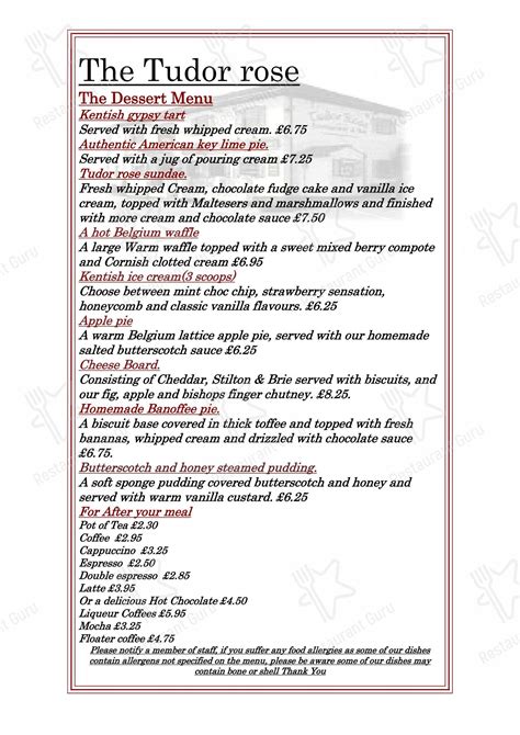 tudor rose sittingbourne|tudor rose menu sittingbourne.